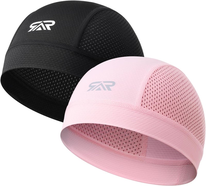 SUNMECI 2 Pcs Cooling Breathable Mesh Skull Cap for Men Women Lightweight Quick Dry Cycling Moto Helmet Hard Hat Liner - Image 1
